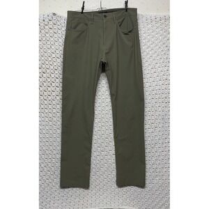 Proof Meridian Pants Men's Sz 33x32‎ Olive Green Slim Straight  Pockets